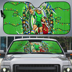 Personalized Canberra Raiders Rugby Christmas Auto Sun Shade Holiday Mascot Graphic Art Festive Lights Bow