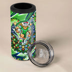 Personalized Canberra Raiders Rugby Christmas 4 in 1 Can Cooler Tumbler Holiday Mascot Graphic Art Festive Lights Bow