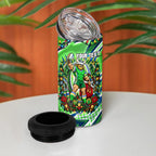 Personalized Canberra Raiders Rugby Christmas 4 in 1 Can Cooler Tumbler Holiday Mascot Graphic Art Festive Lights Bow