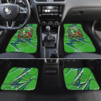 Personalized Canberra Raiders Rugby Christmas Car Mats Holiday Mascot Graphic Art Festive Lights Bow