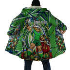 Personalized Canberra Raiders Rugby Christmas Cloak Holiday Mascot Graphic Art Festive Lights Bow