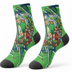 Personalized Canberra Raiders Rugby Christmas Crew Socks Holiday Mascot Graphic Art Festive Lights Bow