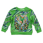 Personalized Canberra Raiders Rugby Christmas Kid Ugly Christmas Sweater Holiday Mascot Graphic Art Festive Lights Bow