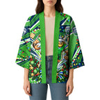 Personalized Canberra Raiders Rugby Christmas Kimono Holiday Mascot Graphic Art Festive Lights Bow
