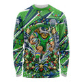 Personalized Canberra Raiders Rugby Christmas Long Sleeve Shirt Holiday Mascot Graphic Art Festive Lights Bow