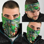 Personalized Canberra Raiders Rugby Christmas Neck Gaiter Holiday Mascot Graphic Art Festive Lights Bow