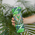 Personalized Canberra Raiders Rugby Christmas Skinny Tumbler Holiday Mascot Graphic Art Festive Lights Bow