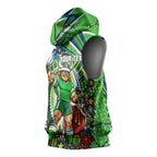 Personalized Canberra Raiders Rugby Christmas Sleeveless Hoodie Holiday Mascot Graphic Art Festive Lights Bow
