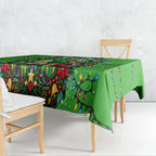 Personalized Canberra Raiders Rugby Christmas Tablecloth Holiday Mascot Graphic Art Festive Lights Bow