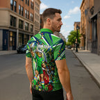 Personalized Canberra Raiders Rugby Christmas Zipper Polo Shirt Holiday Mascot Graphic Art Festive Lights Bow