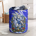 Personalized Canterbury Bankstown Bulldogs Rugby Christmas Laundry Basket Holiday Mascot Graphic Art Festive Lights Bow