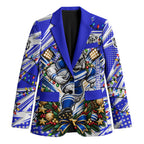 Personalized Canterbury Bankstown Bulldogs Rugby Christmas Blazer Holiday Mascot Graphic Art Festive Lights Bow