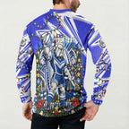 Personalized Canterbury Bankstown Bulldogs Rugby Christmas Button Sweatshirt Holiday Mascot Graphic Art Festive Lights Bow