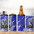 Personalized Canterbury Bankstown Bulldogs Rugby Christmas 4 in 1 Can Cooler Tumbler Holiday Mascot Graphic Art Festive Lights Bow