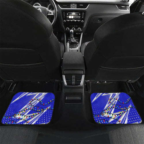 Personalized Canterbury Bankstown Bulldogs Rugby Christmas Car Mats Holiday Mascot Graphic Art Festive Lights Bow
