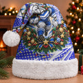 Canterbury Bankstown Bulldogs Rugby Christmas Santa Hat Holiday Mascot Graphic Art Festive Lights Bow