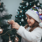 Canterbury Bankstown Bulldogs Rugby Christmas Santa Hat Holiday Mascot Graphic Art Festive Lights Bow