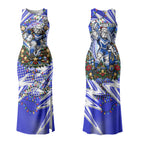 Personalized Canterbury Bankstown Bulldogs Rugby Christmas Couples Matching Tank Maxi Dress and Hawaiian Shirt Holiday Mascot Graphic Art Festive Lights Bow