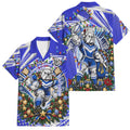 Personalized Canterbury Bankstown Bulldogs Rugby Christmas Family Matching Mermaid Dress and Hawaiian Shirt Holiday Mascot Graphic Art Festive Lights Bow