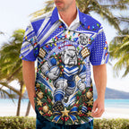 Personalized Canterbury Bankstown Bulldogs Rugby Christmas Hawaiian Shirt Holiday Mascot Graphic Art Festive Lights Bow