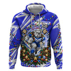 Personalized Canterbury Bankstown Bulldogs Rugby Christmas Hoodie Holiday Mascot Graphic Art Festive Lights Bow