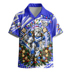 Personalized Canterbury Bankstown Bulldogs Rugby Christmas Kid Hawaiian Shirt Holiday Mascot Graphic Art Festive Lights Bow