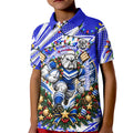 Personalized Canterbury Bankstown Bulldogs Rugby Christmas Kid Polo Shirt Holiday Mascot Graphic Art Festive Lights Bow