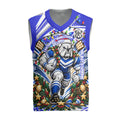Personalized Canterbury Bankstown Bulldogs Rugby Christmas Knitted V-Neck Vest Holiday Mascot Graphic Art Festive Lights Bow