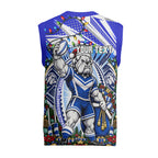Personalized Canterbury Bankstown Bulldogs Rugby Christmas Knitted V-Neck Vest Holiday Mascot Graphic Art Festive Lights Bow