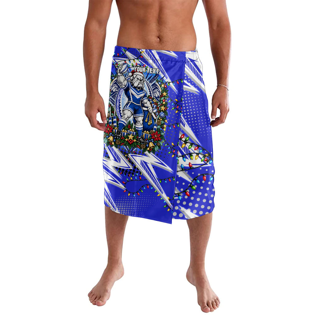 Personalized Canterbury Bankstown Bulldogs Rugby Christmas Lavalava Holiday Mascot Graphic Art Festive Lights Bow