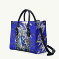 Personalized Canterbury Bankstown Bulldogs Rugby Christmas Leather Bag Holiday Mascot Graphic Art Festive Lights Bow