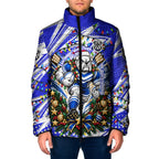 Personalized Canterbury Bankstown Bulldogs Rugby Christmas Padded Jacket Holiday Mascot Graphic Art Festive Lights Bow