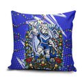 Personalized Canterbury Bankstown Bulldogs Rugby Christmas Pillow Cover Holiday Mascot Graphic Art Festive Lights Bow