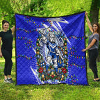 Personalized Canterbury Bankstown Bulldogs Rugby Christmas Quilt Holiday Mascot Graphic Art Festive Lights Bow