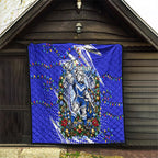 Personalized Canterbury Bankstown Bulldogs Rugby Christmas Quilt Holiday Mascot Graphic Art Festive Lights Bow