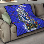 Personalized Canterbury Bankstown Bulldogs Rugby Christmas Quilt Holiday Mascot Graphic Art Festive Lights Bow