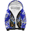 Personalized Canterbury Bankstown Bulldogs Rugby Christmas Sherpa Hoodie Holiday Mascot Graphic Art Festive Lights Bow