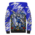 Personalized Canterbury Bankstown Bulldogs Rugby Christmas Sherpa Hoodie Holiday Mascot Graphic Art Festive Lights Bow