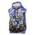 Personalized Canterbury Bankstown Bulldogs Rugby Christmas Sleeveless Hoodie Holiday Mascot Graphic Art Festive Lights Bow