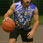 Personalized Canterbury Bankstown Bulldogs Rugby Christmas Sleeveless Zip Hoodie Holiday Mascot Graphic Art Festive Lights Bow