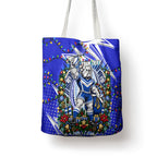 Personalized Canterbury Bankstown Bulldogs Rugby Christmas Tote Bag Holiday Mascot Graphic Art Festive Lights Bow