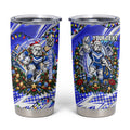 Personalized Canterbury Bankstown Bulldogs Rugby Christmas Tumbler Cup Holiday Mascot Graphic Art Festive Lights Bow