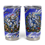 Personalized Canterbury Bankstown Bulldogs Rugby Christmas Tumbler Cup Holiday Mascot Graphic Art Festive Lights Bow