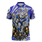 Personalized Canterbury Bankstown Bulldogs Rugby Christmas Zipper Polo Shirt Holiday Mascot Graphic Art Festive Lights Bow