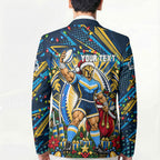 Personalized Gold Coast Titans Rugby Christmas Blazer Holiday Mascot Graphic Art Festive Lights Bow