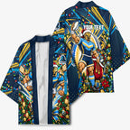 Personalized Gold Coast Titans Rugby Christmas Kimono Holiday Mascot Graphic Art Festive Lights Bow