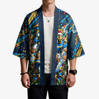 Personalized Gold Coast Titans Rugby Christmas Kimono Holiday Mascot Graphic Art Festive Lights Bow