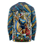 Personalized Gold Coast Titans Rugby Christmas Long Sleeve Shirt Holiday Mascot Graphic Art Festive Lights Bow