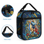 Personalized Gold Coast Titans Rugby Christmas Lunch Bag Holiday Mascot Graphic Art Festive Lights Bow