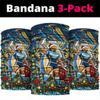 Personalized Gold Coast Titans Rugby Christmas Neck Gaiter Holiday Mascot Graphic Art Festive Lights Bow